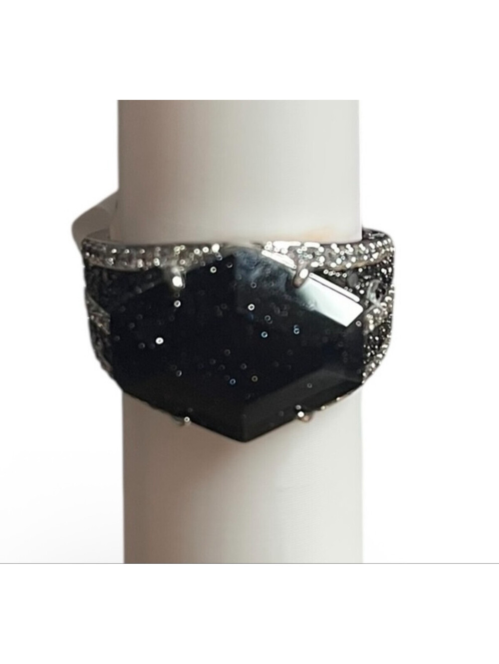 Bomb Party Untamed Ring - Size 8 - Hiss And Tell - Onyx Sandstone on Rhodium